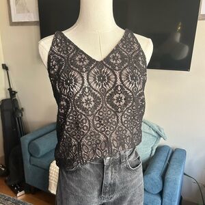 LOFT XS black lace tank